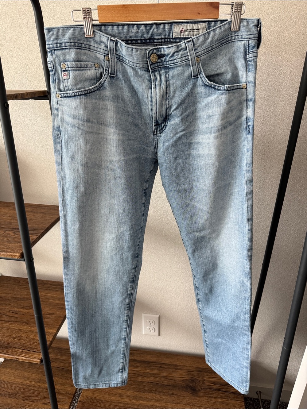 Ag Adriano Goldschmied “Tellis” Light Blue Slim Straight Jeans